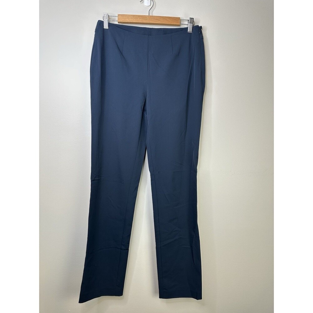 Nina Mclemore 3X Dry Pants Women 4 Blue Straight High Rise Stretch Office Career
